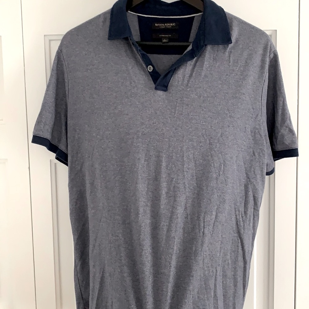 Banana Republic Luxury Touch Polo (Blue, L)